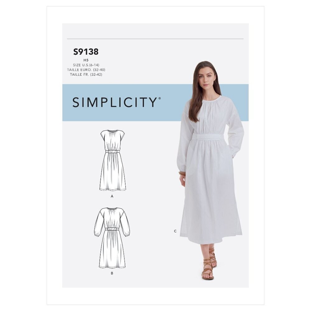 Simplicity Sewing Pattern 9138 10594 Misses Dress Belted Size‎ 6-14